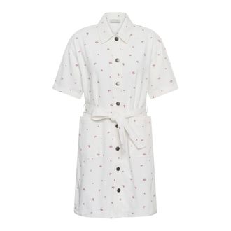 Kaffe Florina Shirt Dress - Dames - Jurken - Wit - Maat: S Katoen