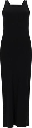 Msgm Black Square Neck Maxi Dress