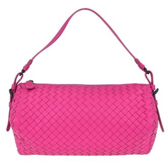 Bottega Veneta Intrecciato Handbag Leather Pink Leather Handbag (Pre-Owned)
