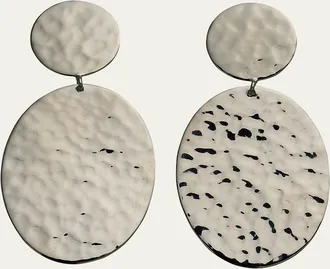 Ippolita Crinkle Hammered Oval Snowman Earrings in Sterling Silver