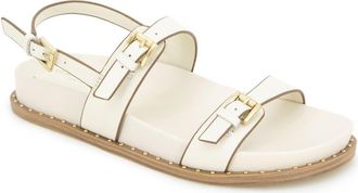 Kenneth Cole Drinity Flat Slingback Sandal in Cream Leather at Nordstrom, Size 9.5