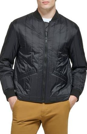 Genuine Leather Dockers Men's Quilted Bomber Jacket Water