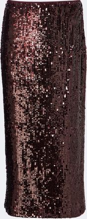 SIMKHAI Nikki sequined midi skirt