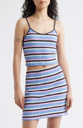 Rip Curl Bobby Stripe Cotton Blend Camisole in Blue Multi at Nordstrom, Size Xx-Small