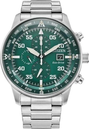 Citizen Eco-Drive Chronograph Green Dial Mens Watch CA0699-59X