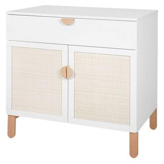 OEM Commode 2 Portes 1 Tiroir Bellamy Laurie Blanc Et Bois