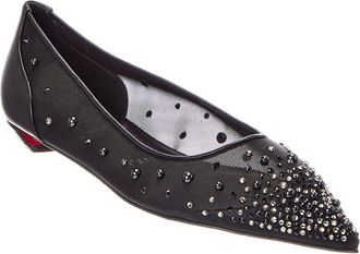Christian Louboutin Miss Z Mesh & Leather Flat