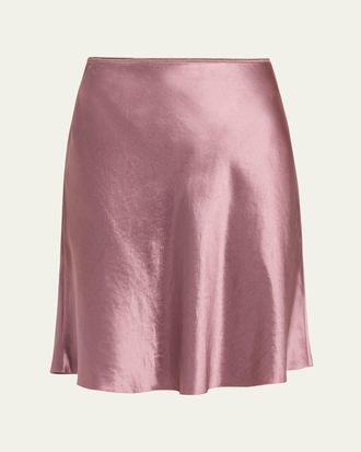 Vince Short Pull-On Satin Slip Skirt