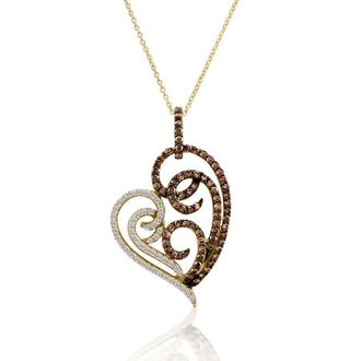 Le Vian Ladies Chocolate Hearts Necklaces set in 14K Honey Gold