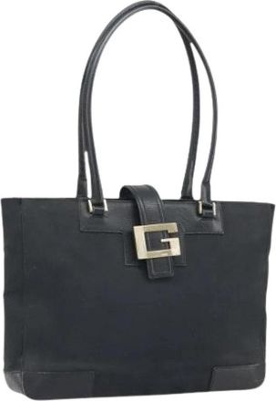 Gucci Pre-owned Canvas Tote Bag - Dames - Vintage Shopper - Zwart - ONE Size - Vintage