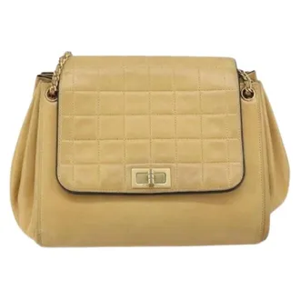 Chanel Pre-owned Shoulder Bags, female, Beige, Size: ONE SIZE Pre-owned Chocolate bar accordion reissue flap bag