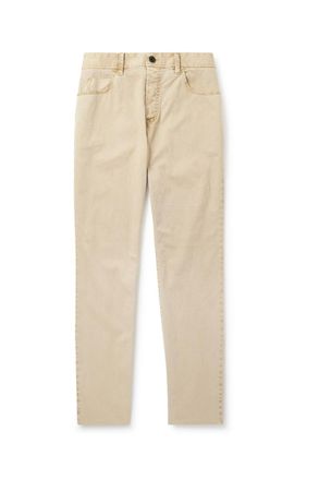 James Perse Slim-Fit Straight-Leg Brushed Cotton-Blend Twill Trousers
