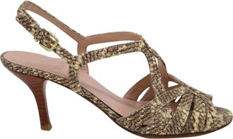 Stuart Weitzman Snakeskin Print High Heel Sandals in Multicolor Leather