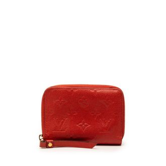 Louis Vuitton Monogram Empreinte Auriane Red Color Leather Wallet (Bi-Fold) (Pre-Owned)