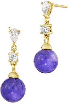Savvy Cie Jewels Silver Cz Drop Earrings