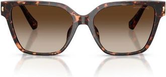 Michael Kors Piedmont 56mm Square Sunglasses in Dark Tortoise /Smoke Gradient at Nordstrom