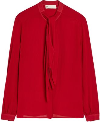 Tory Burch Scarf-effect Georgette Blouse - Red - 12 (UK16 / XL)