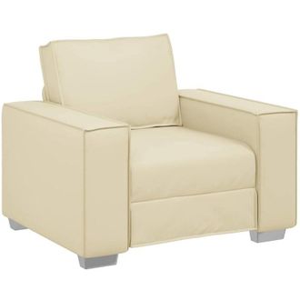 vidaXL Poltrona Sofa 59 cm con cuscino Crema Pelle sintetica - Vidaxl