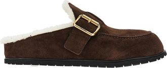 Prada Suede leather and shearling sabot Woman 36