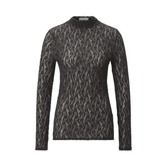 Rich & Royal Jersey Kant Turtleneck Longsleeve - Dames - Longsleeves - Bruin - XL - Tops