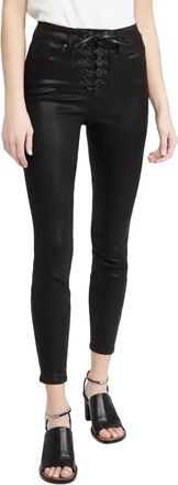 Good American Womens Good Waist Lace Up Jeans In Black