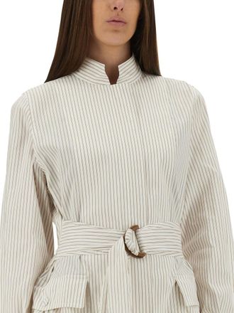 Fendi Cotton-Silk Blouson Shirt - Beige