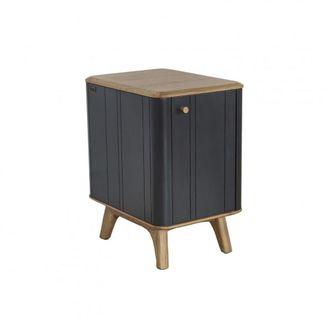 Robin des Bois Mesita de noche 1 puerta en roble Gris anthracite