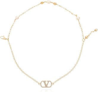 Valentino Garavani Accessoires, Dames, Geel, M, Leer, Swarovski Crystal Armband