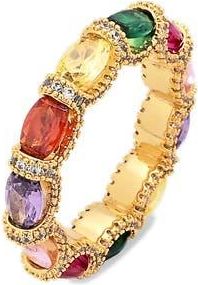 Eye Candy Los Angeles Liora Rainbow Cubic Zirconia Eternity Ring in Gold at Nordstrom Rack