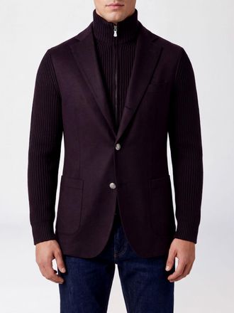 Eleventy Blazer monopetto in maglia di lana con collo a rever