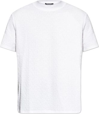 Balmain Terry Monogram T-Shirt - Heren - T-shirts - Wit - S - Katoen - Tops