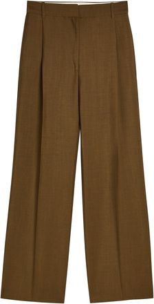 R&oacute;he Tailored Straight-leg Wool-blend Trousers - Brown - 40 (UK12 / M)