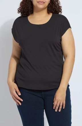 Lyss&eacute; ntials Cap Sleeve T-Shirt in Black at Nordstrom, Size 2 X