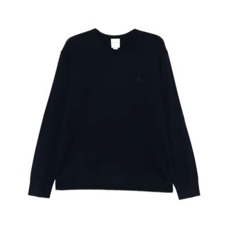 Calvin Klein Round-neck Knitwear, male, Blue, M, Merino Wool Classic Jumper