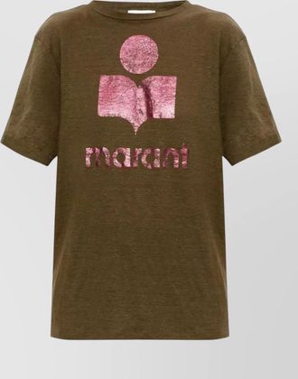 Isabel Marant linen logo print short sleeve t-shirt