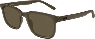 Puma PU0527S 005 Mens Sunglasses Brown Size 55 - Free RX Lenses - Free RX Lenses