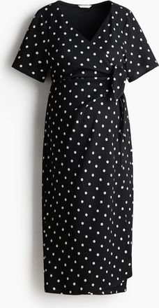 H&M MAMA Gecrinkeltes Wickelkleid - Schwarz
