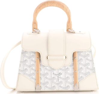 Goyard Structured Saigon Top Handle Bag Coated Canvas with Leather Mini