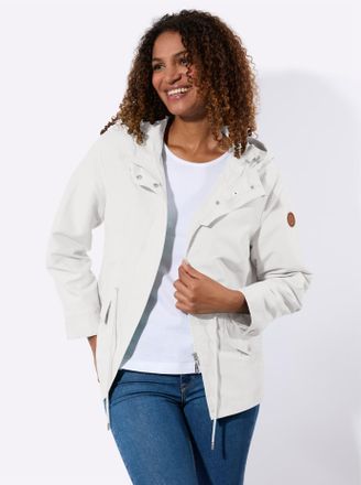 Casual Looks Langjacke CASUAL LOOKS, Damen, Gr. 40, wei&szlig;, 100% Polyester, unifarben, Jacken Langjacke