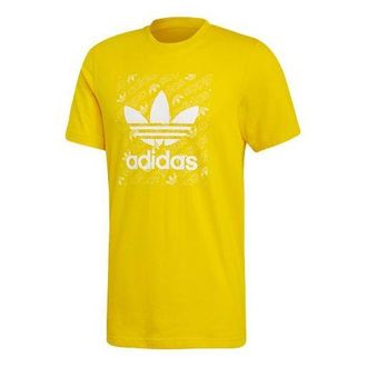 adidas Monogram Square Tee Yellow White ED7045