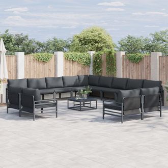 Berkfield Home Garden Sofa Set 14 pcs Anthracite Steel