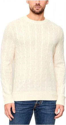 HUGO BOSS H-Hetico Sweater - Heren - Ronde hals truien - Beige - S - Wol - Truien & Vesten