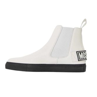 Moschino Platte enkellaarzen voor heren (Wit, Zwart)
