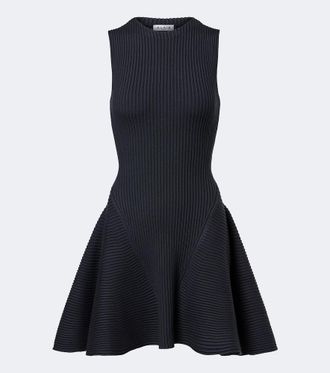 Alaia Ala&iuml;a Ribbed-knit wool-blend minidress