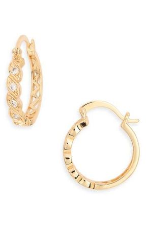 Sterling Forever Julietta Cubic Zirconia Hoop Earrings in Gold at Nordstrom Rack