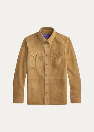 Ralph Lauren Purple Label Mens Suede Overshirt