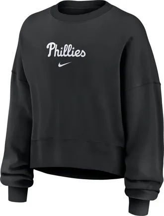 Nike Philadelphia Phillies Nike Womens MLB Pullover Crew in Black | 01D7912ZPP-9HV