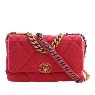 Chanel Pre-owned 19 Flap Bag - Dames - Vintage Schoudertas - Roze - ONE Size - Leer - Vintage