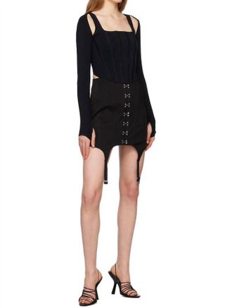 Dion Lee Corset Mini Skirt In Black
