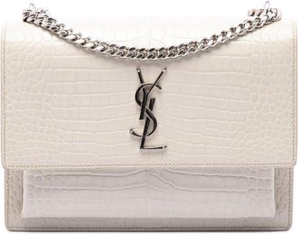 Saint Laurent Pre-owned Saint Laurent Medium Croc Embossed Leather Monogram Sunset Crossbody Ladies 8TS6R0FG2XZXZKTN